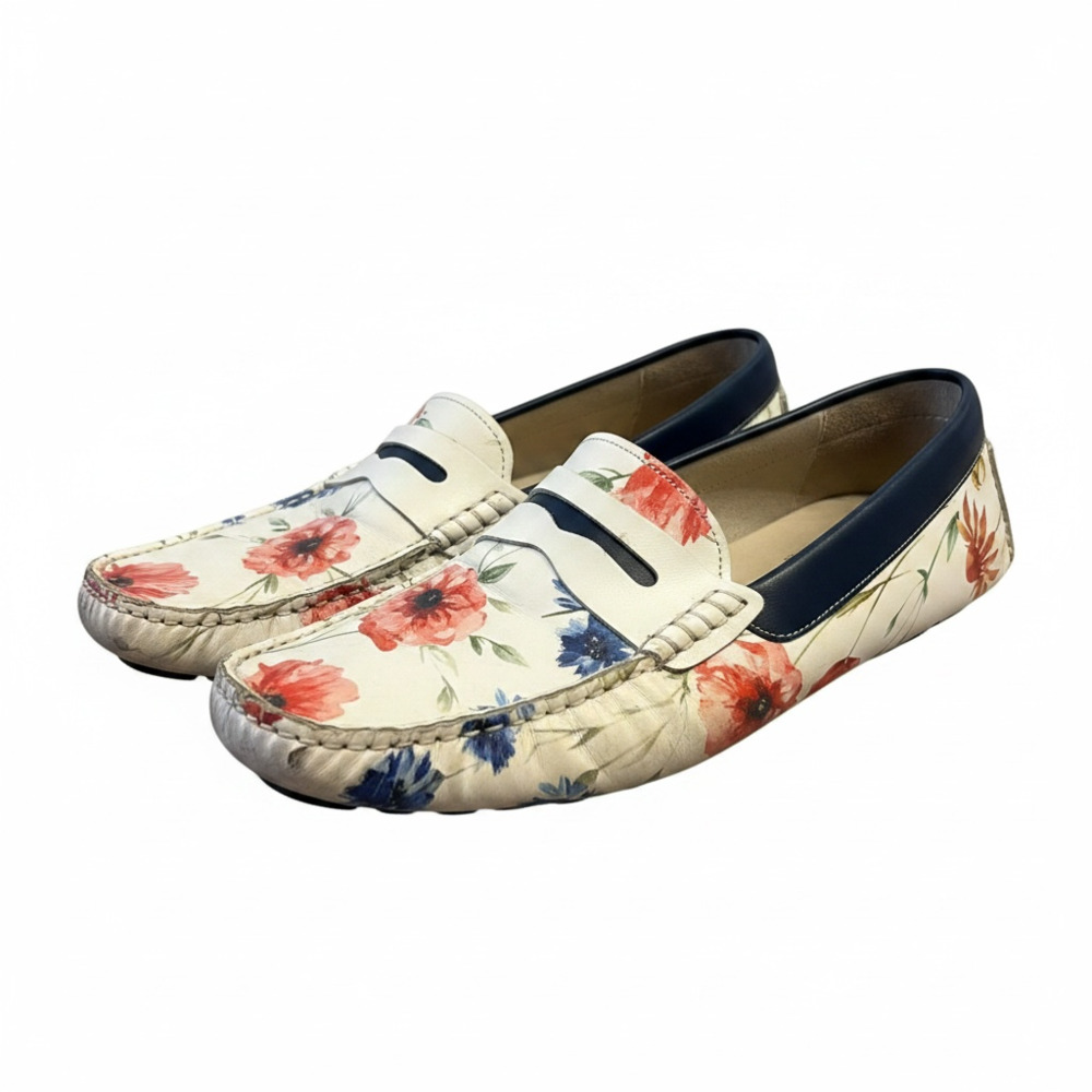Robert Graham Jardin RGS5053 Mens White Loafers & Slip Ons Moccasin Shoes - Flor
